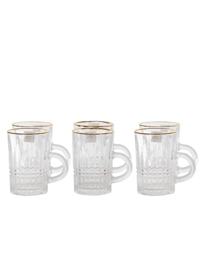 Alsaif Teapots With Handle With Golden Calligraphy 6 Pieces Transparent  - Image 1