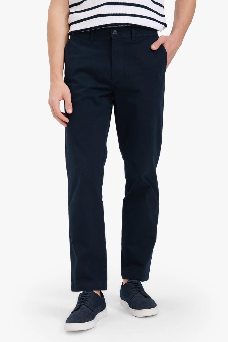DeFacto Blue Man Regular Hem Chino Pants Casual - Image 2