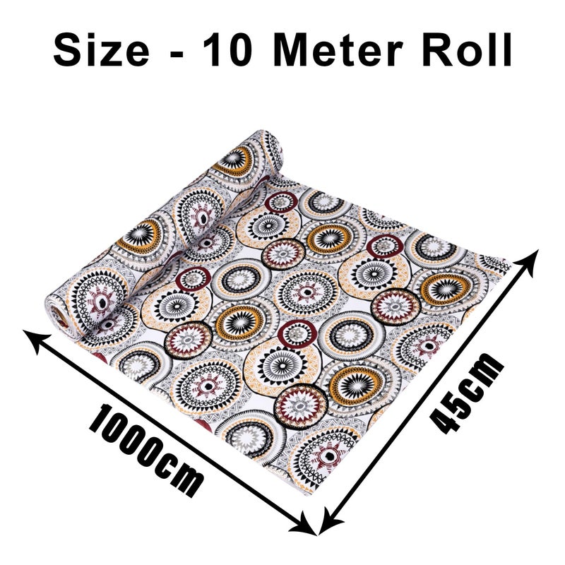 Kuber Industries Shelf Liner Kitchen Cabinet Shelf Protector Kitchen Liners for Cabinets and Drawers Drawer Liner Mat Rangoli Shelf Liner Cabinet Mat 10 MTR White - Image 3