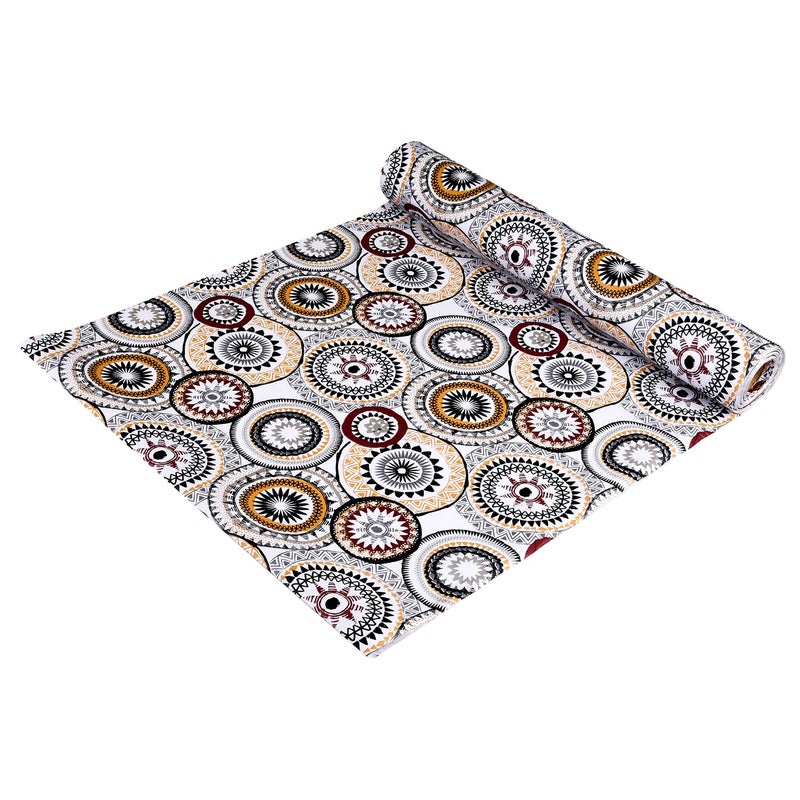 Kuber Industries Shelf Liner Kitchen Cabinet Shelf Protector Kitchen Liners for Cabinets and Drawers Drawer Liner Mat Rangoli Shelf Liner Cabinet Mat 10 MTR White - Image 1