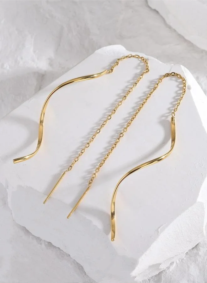 Take Two Gold Spiral Dangler Earrings