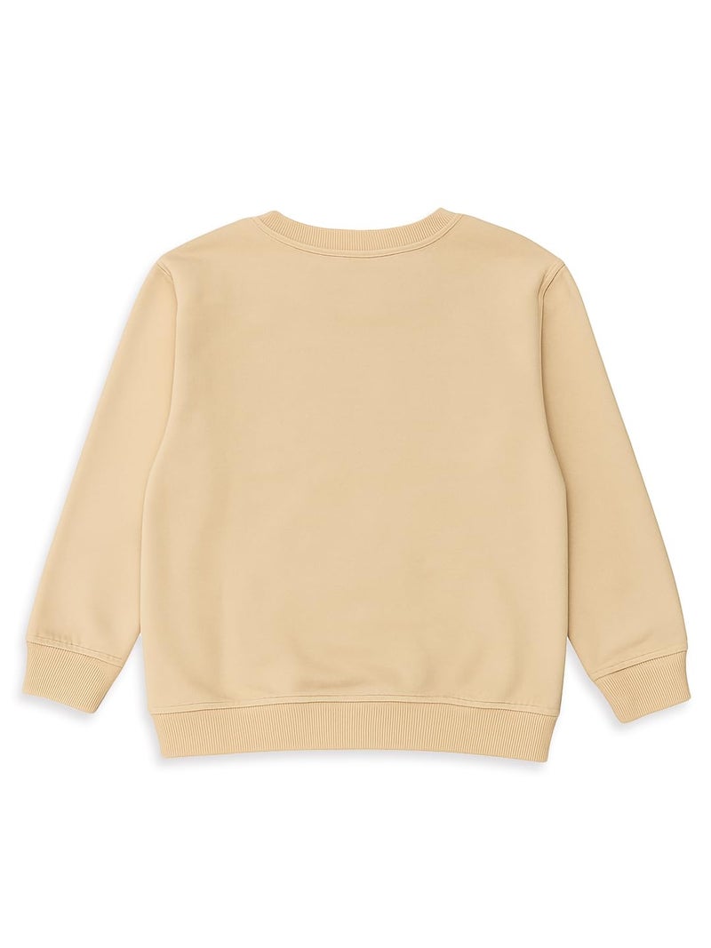 Kidbea® Unisex Kids Cotton Christmas Sweatshirt | Soft Warm Winter Wear with Cute Santa & Tree Print | Comfortable & Stylish Sweater (Beige, 2-3 Years) - Image 3