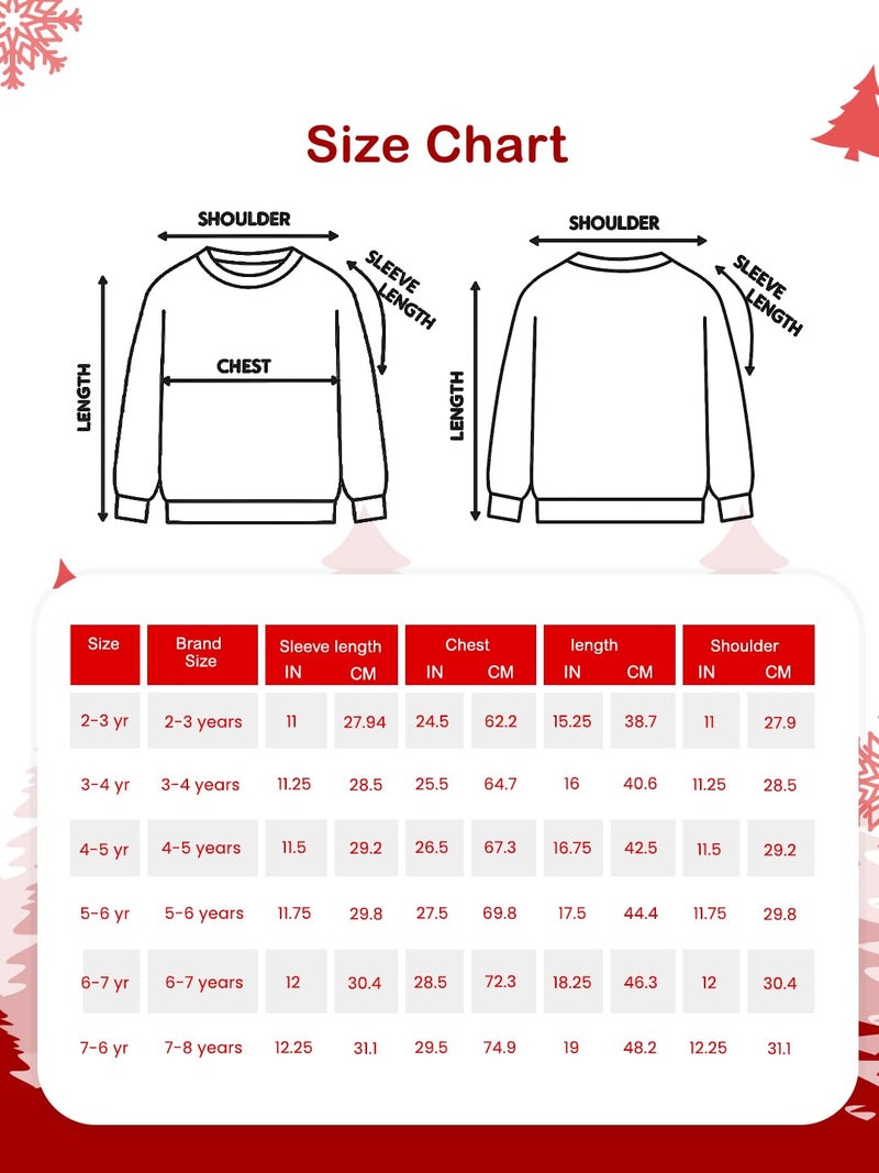 Kidbea® Unisex Kids Cotton Christmas Sweatshirt | Soft Warm Winter Wear with Cute Santa & Tree Print | Comfortable & Stylish Sweater (Beige, 2-3 Years) - Image 2