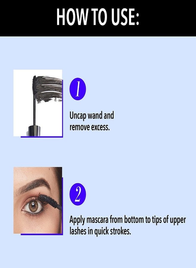 Brille Bee ماسكارا كولوسال لتكثيف الرموش، مقاومة للماء، لون أسود، مقاومة للتلطخ، مكياج عيون يدوم طويلاً. - Image 5