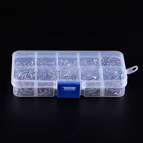 Ashu Supply 500pcs High Carbon Steel Fishing Hooks Fly Jig Barbed Hook with Hole and 10 Sizes from 3 to 12# - Image 2