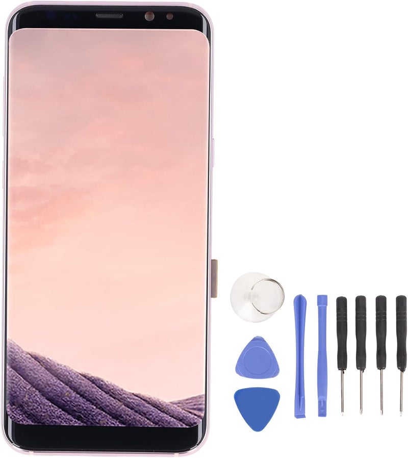 فوسا تجميعية شاشة هاتف مقاس 6.2 بوصة لـ S8 Plus G955U SM G955U G955F G955A، مع وظيفة اللمس ثلاثي الأبعاد، وأدوات الإصلاح (وردي) - Image 5