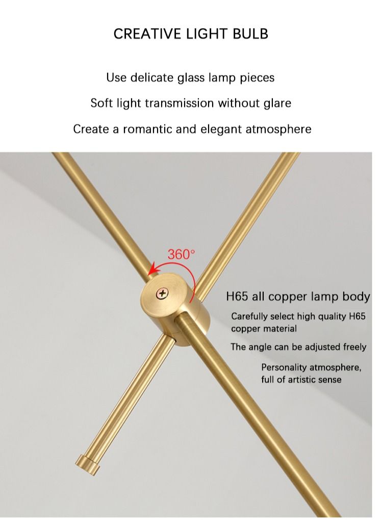 ثريا حديدية حديثة إسكندنافية ذات 6 رؤوس ، مصباح سقف بشخصية إبداعية لغرفة المعيشة وغرفة الطعام وغرفة النوم - Image 5