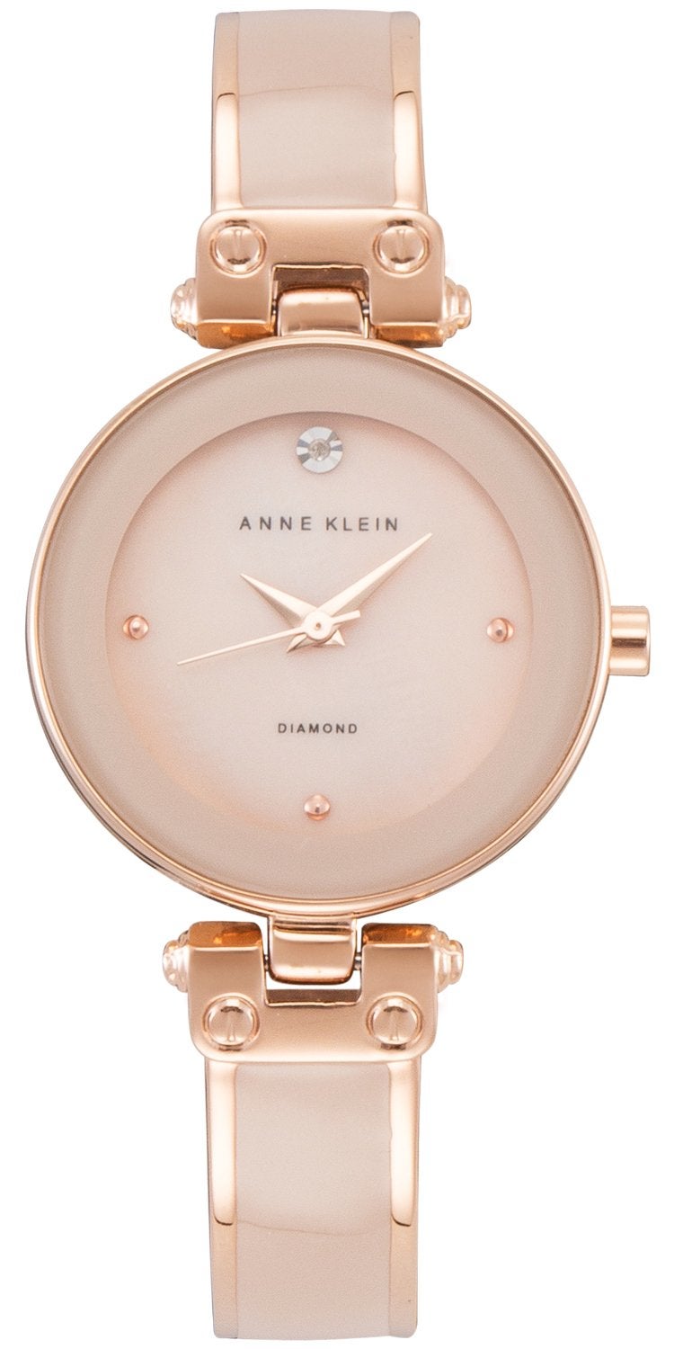 Anne Klein Quartz Analog Beige Mother of Pearl Dial Rose Gold Metal Strap Watch for Women - NEAK1980BMRG - Image 1