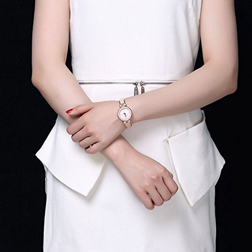 Anne Klein Quartz Analog Beige Mother of Pearl Dial Rose Gold Metal Strap Watch for Women - NEAK1980BMRG - Image 5