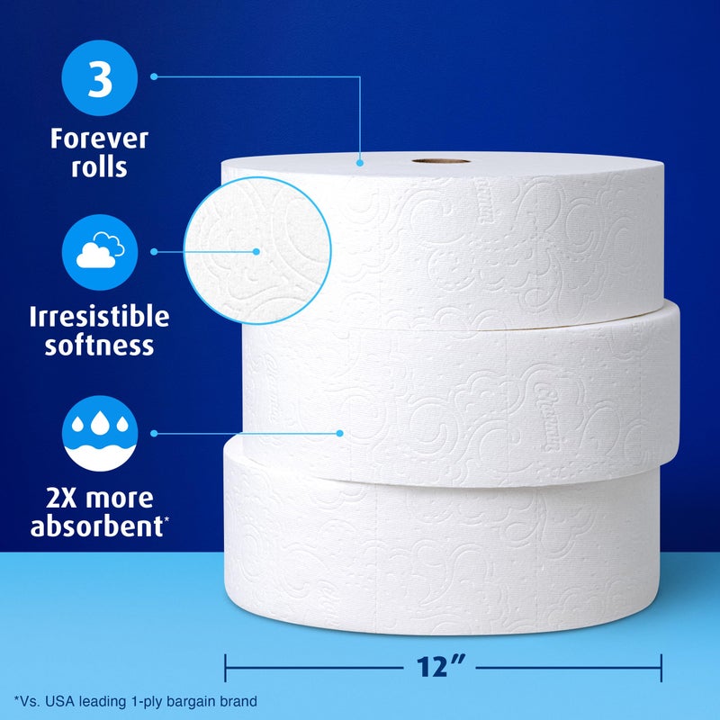 Charmin Toilet Paper Ultra Soft, 3 Forever Rolls Refill Rolls, 2-ply Bath Tissue, 3 Rolls - Image 4