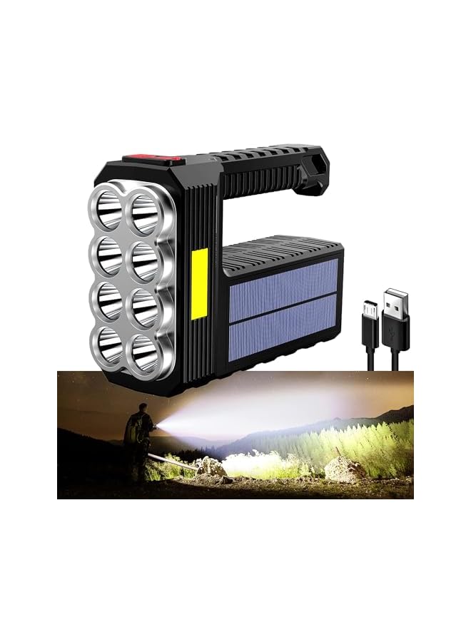 PROMASS Multi-Functional Emergency LED Light with COB Handheld Sidelight, High Lumens 3 Modes Searchlight USB/Solar Charging, Portable Battery Operated Spotlight Waterproof for Indoor Outdoor - Image 2