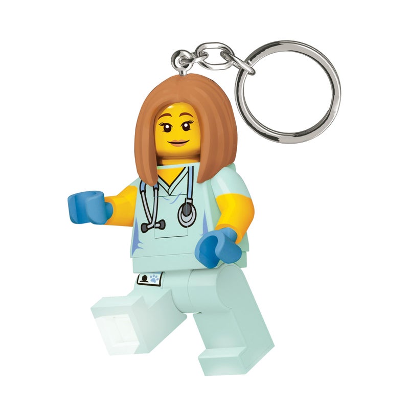 IQ LEGO City Large 3 Inch Tall Figure Keychain Light - Veterinarian/Nurse (KE156H) - Image 1