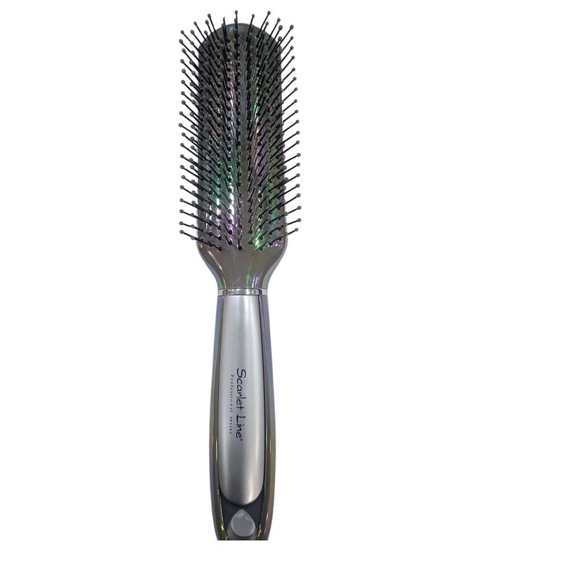Scarlet Line Professional Flat Hair Brush with flexible and Strong Ball Tip Nylon Bristles and Plastic Handle for Smoothing Styling All Hair Types for Men and Women - Image 1