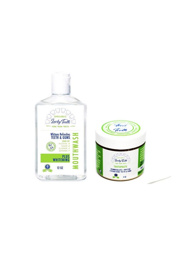 Lucky Teeth L Care Pack - Food Grade Peroxide Whitening Mouthwash + Remineralizing Toothpaste - By Lucky Teeth. 