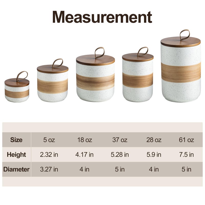 Miamolo Large Storage Containers with Lids, Ceramic Coffee Container Kitchen Food Storage Jars for Spice Sugar Tea Bag, Stackable Decorative Jars for Counter, White & 61 fl.oz - Image 2