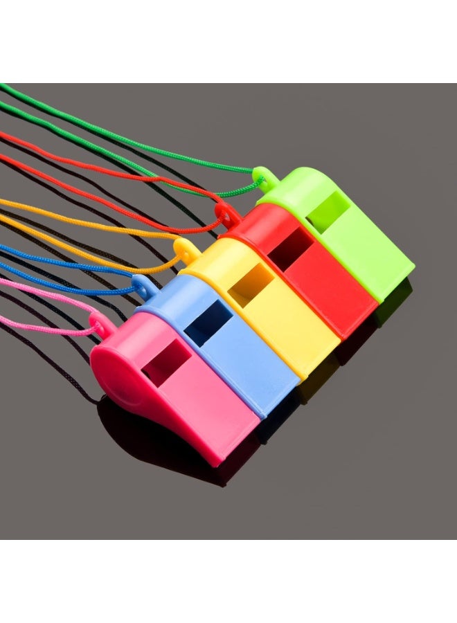 طقم صفارات رياضية بلاستيكية ملونة مع حبال (12 قطعة) – للمدربين والحكام والأنشطة الرياضية الخارجية - Image 3