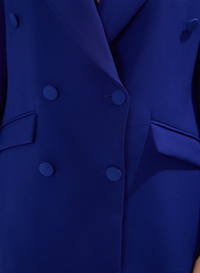 trendyol Saks Regular Lined Double Breasted Closure Woven Blazer Jacket - Image 3