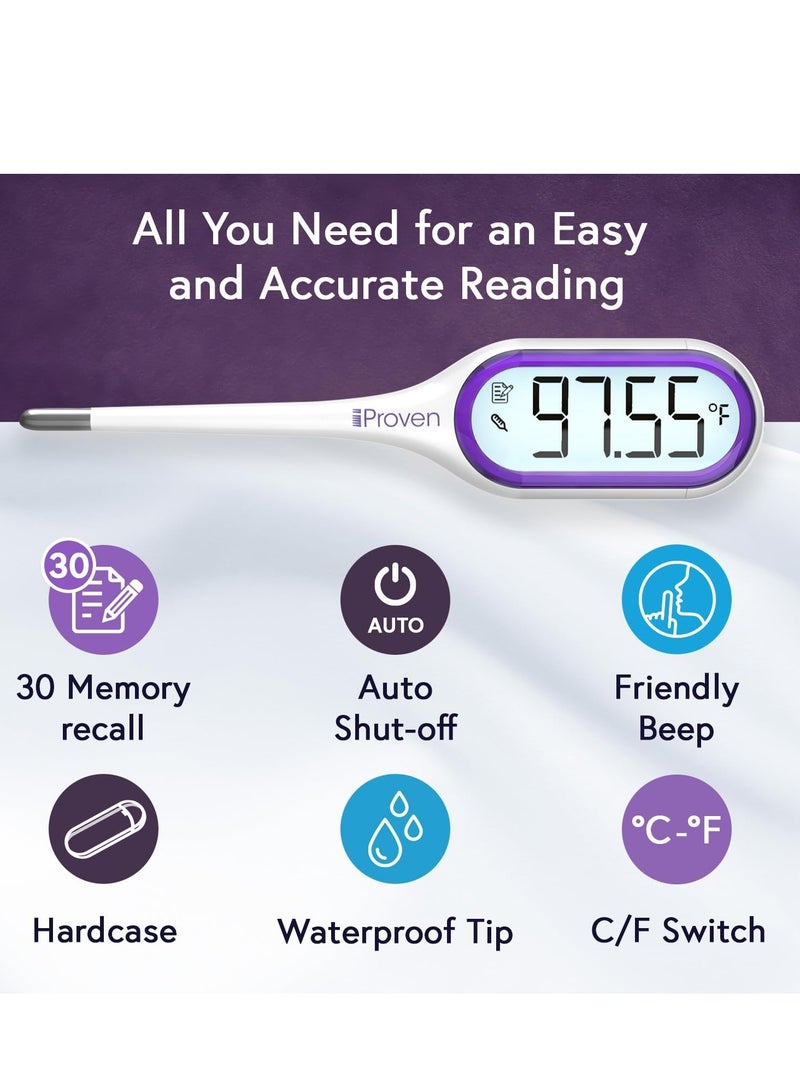 آي بروفن مقياس حرارة الجسم الأساسي مع إضاءة خلفية وأرقام كبيرة - Image 2