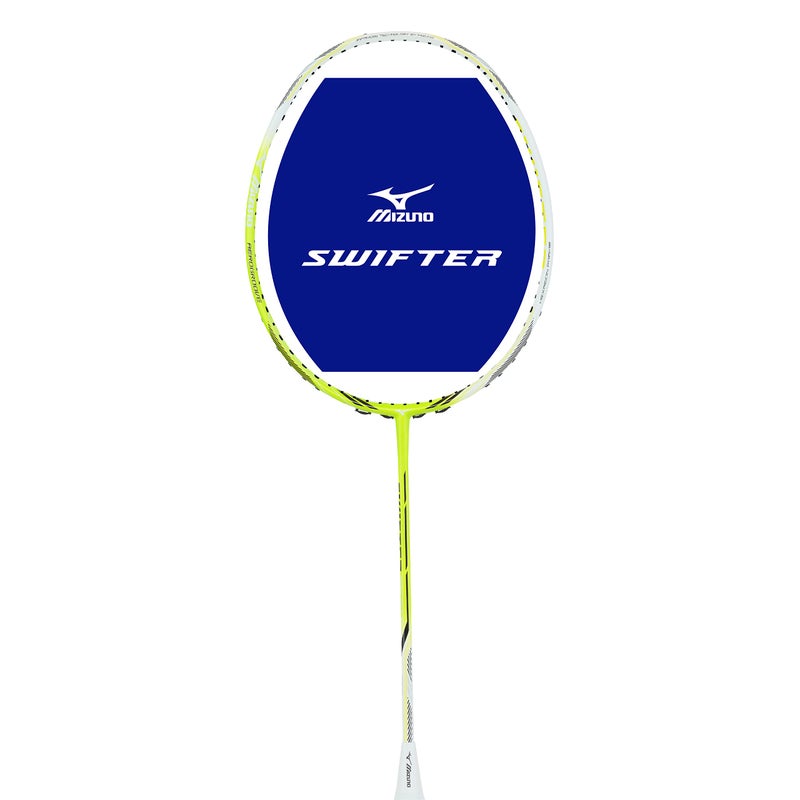 Mizuno Swifter SP76 (Head Heavy, Japan HM Graphite) Unstrung Badminton Racket (Hi Gloss Silv/Neon Green/Blk) - Image 2