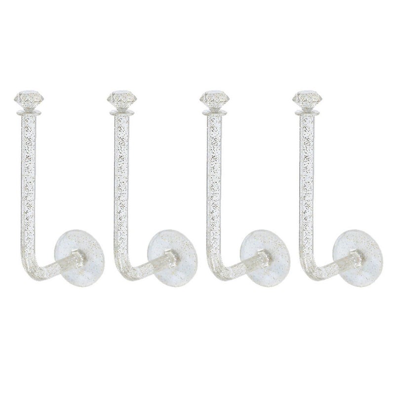4Pcs Wall Mounted Hooks Hanger L Shape for Bathroom Bathroom Shower Storage Headband Holder Adhesive - Image 2