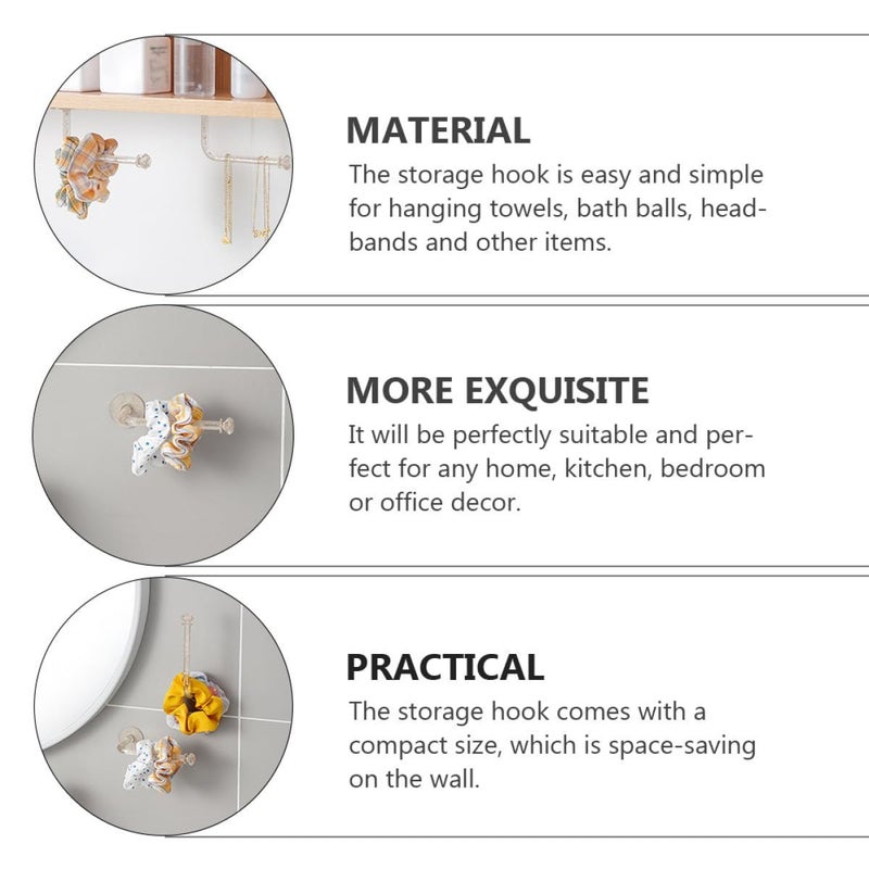 4Pcs Wall Mounted Hooks Hanger L Shape for Bathroom Bathroom Shower Storage Headband Holder Adhesive - Image 4