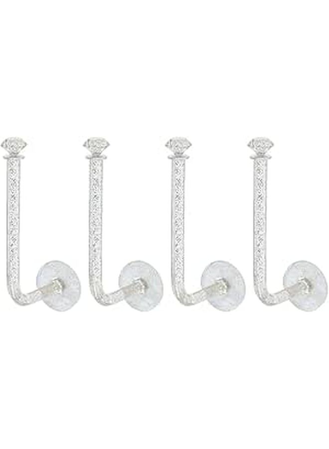 4Pcs Wall Mounted Hooks Hanger L Shape for Bathroom Bathroom Shower Storage Headband Holder Adhesive - Image 1