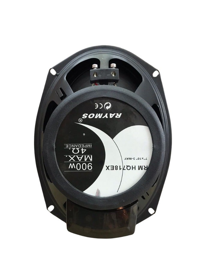 Raymos RM-HQ718EX 7" x 10" 3-Way Extra Bass Car Audio Speaker – 900W Peak Power / 125W RMS - Image 2