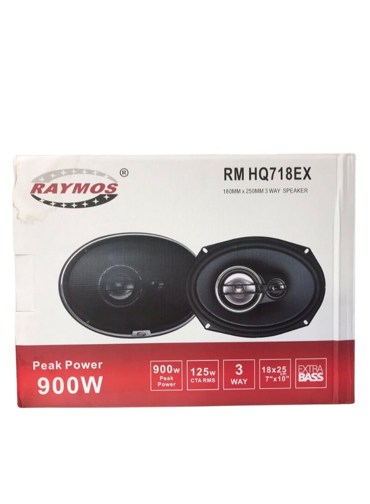 Raymos RM-HQ718EX 7" x 10" 3-Way Extra Bass Car Audio Speaker – 900W Peak Power / 125W RMS - Image 4