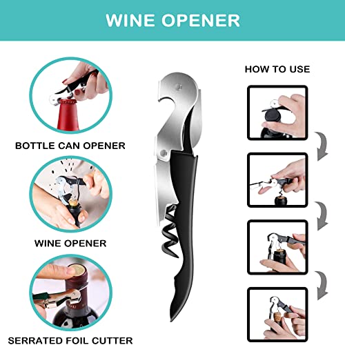 HUMANFUN Jar Opener for Weak Hands, Seniors with Arthritis, 5 in 1 Multi Function Bottle Opener Lid Opener For Arthritic Hands with Non Slip Rubber Jar opener Gripper Pad and Corkscrew Wine Opener(BLUE) - Image 5