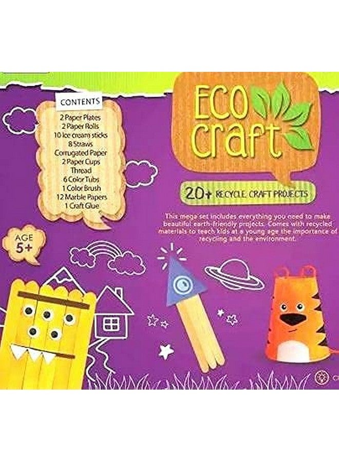 ماياترا مجموعة Mayatra's Ecocraft للفنون والحرف اليدوية مع أكثر من 20 مشروعًا حرفيًا لإعادة التدوير للأطفال من جميع الفئات العمرية - أساور DIY، وقلادة، ومحفظة، وفانوس، ودمى وغير ذلك الكثير - Image 2