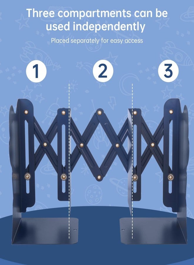Honagu Adjustable Book Ends, Bookends, Metal Book Ends for Shelves, Bookends for Heavy Book, Desk Book Organizer for Home, Office, Classroom, Kids Room, Gifts for Boys and Girls（Astronaut） - Image 4