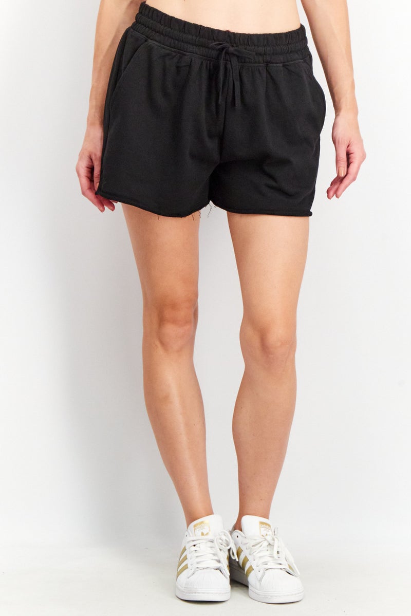 Splendid Women Solid Basic Shorts, Black - Image 1