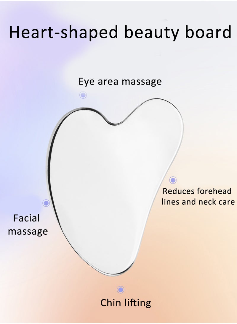 Generic Stainless Steel Gua Sha Facial Tool, Face Metal Massager, Tighten Skin and Reduce Puffiness for Face Neck Eyes Body (82.6*4.1*62mm)  - Image 3
