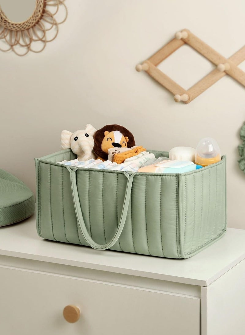 Baby Diaper Basket, Diaper Storage Basket - Newborn Gift Registry and Baby Essentials List, Distinct Space, 38*25*18cm, Green  - Image 4