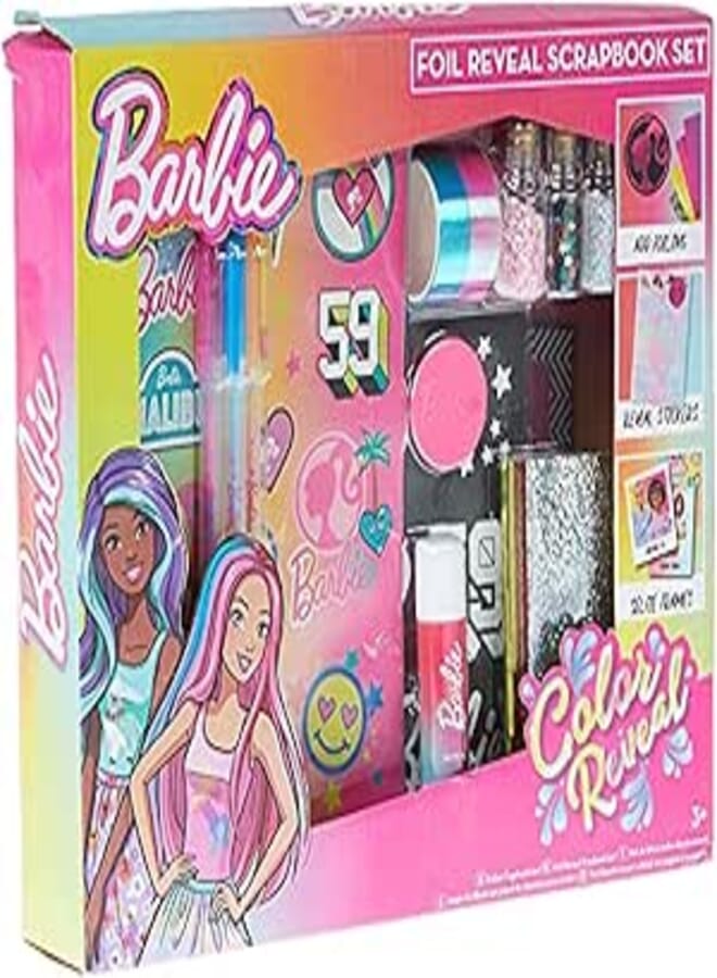 Barbie foil reveal scrapbook set