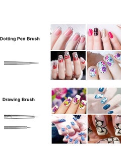 Daytoyz 20pcs Nail Art Design Tools,15pc Nail Brushes Set for Drawing Gel Polish and 5pc Nail Dotting Pens for Rock Painting, Professional Starter Kit  - Image 3