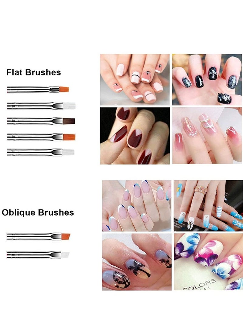 دايتويز 20 قطعة من أدوات تصميم فن الأظافر، مجموعة من 15 فرشاة أظافر لرسم طلاء الجل و5 أقلام لتنقيط الأظافر لرسم الصخور، مجموعة أدوات احترافية للمبتدئين - Image 5