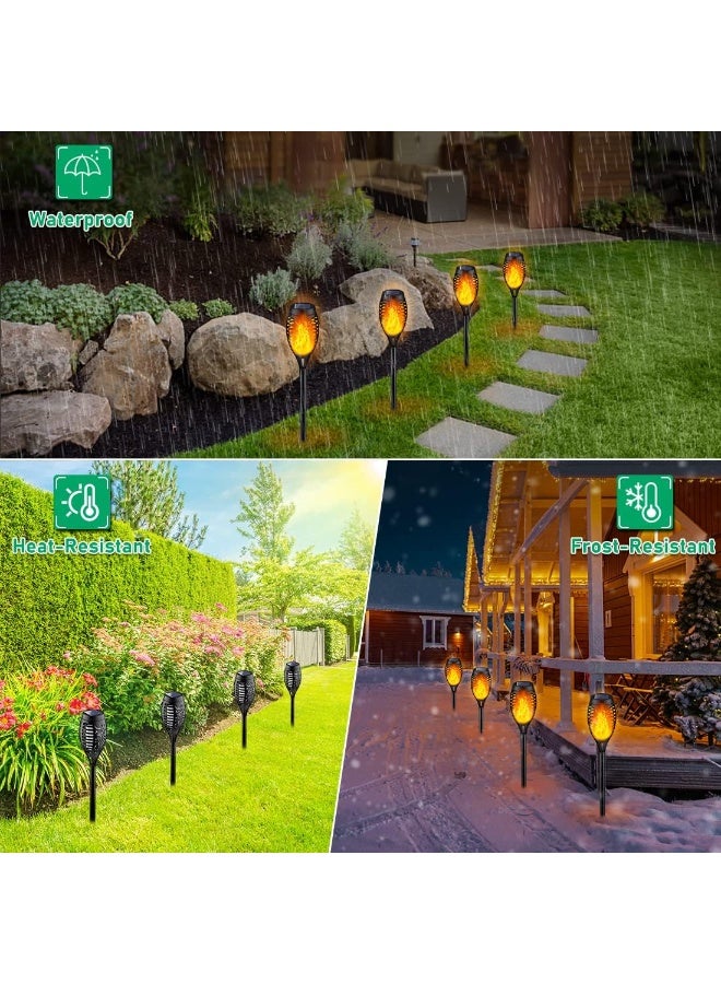 Solar Flickering Flame Torch Lights, Waterproof Solar Powered Outdoor Garden Lights, Auto On/Off Landscape Decor Lamp for Patio Pathway Yard Lawn Decoration - Image 3