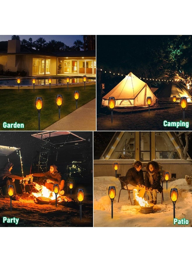 Solar Flickering Flame Torch Lights, Waterproof Solar Powered Outdoor Garden Lights, Auto On/Off Landscape Decor Lamp for Patio Pathway Yard Lawn Decoration - Image 2