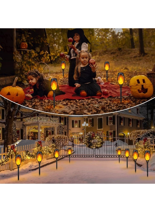 Solar Flickering Flame Torch Lights, Waterproof Solar Powered Outdoor Garden Lights, Auto On/Off Landscape Decor Lamp for Patio Pathway Yard Lawn Decoration - Image 1