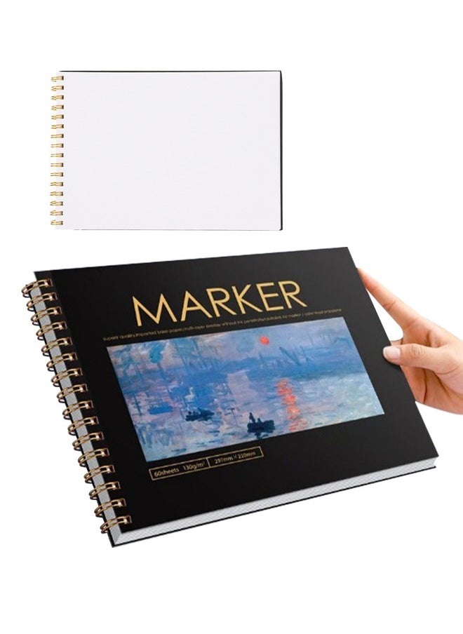 Generic Universal Drawing Sketchbook, A4 Double Coil Acid-Free Paper, Smooth Delicate, For Sketching, Quick Drawing, Doodle  - Image 1