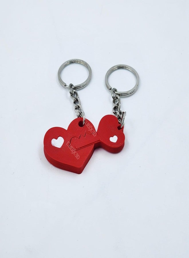 CUBIX3D Love Lock & Key Couple Keychain Set (2 Pcs) | 3D Printed Heart & Key Matching Keyrings | Romantic Gift for Couples, Valentine, Anniversary, Proposal - Image 2