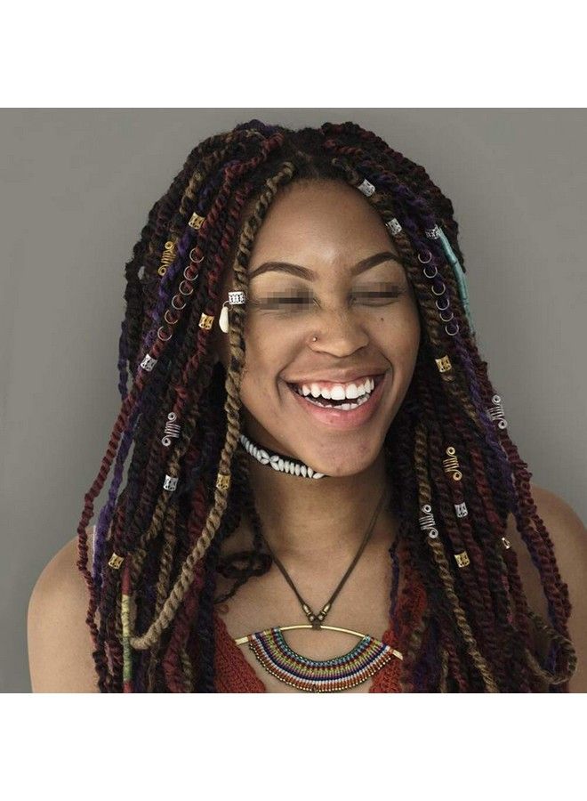 vipolish 60 Pcs Assorted Style Metal Hair Bread Cuff Hair Receiving Circle Ring Hair Coil Dreadlock Hair Braid Button Bead Decoration Jewelry Hair Extension Barrette Hairdressing Accessories (Gold And Silver) - Image 3