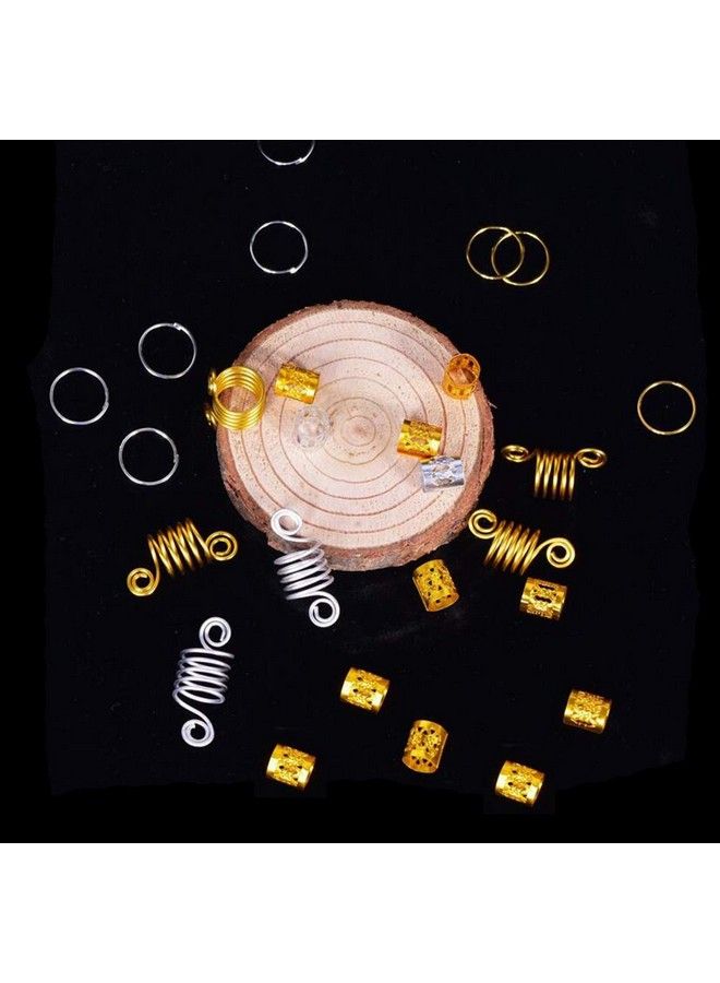 vipolish 60 Pcs Assorted Style Metal Hair Bread Cuff Hair Receiving Circle Ring Hair Coil Dreadlock Hair Braid Button Bead Decoration Jewelry Hair Extension Barrette Hairdressing Accessories (Gold And Silver) - Image 5