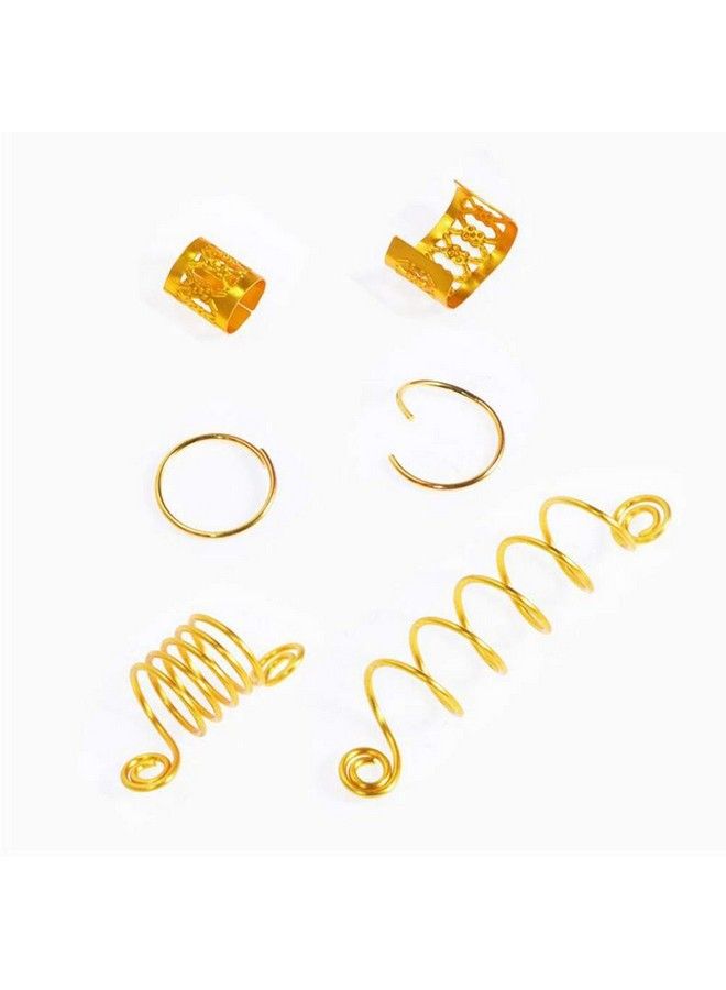 vipolish 60 Pcs Assorted Style Metal Hair Bread Cuff Hair Receiving Circle Ring Hair Coil Dreadlock Hair Braid Button Bead Decoration Jewelry Hair Extension Barrette Hairdressing Accessories (Gold And Silver) - Image 4