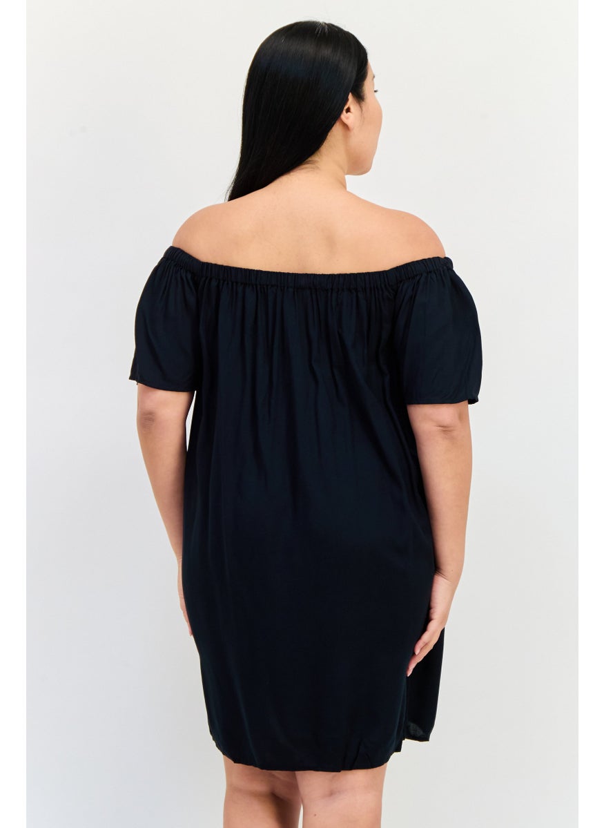 ONLY Women Solid Casual Mini Dress, Black  - Image 2