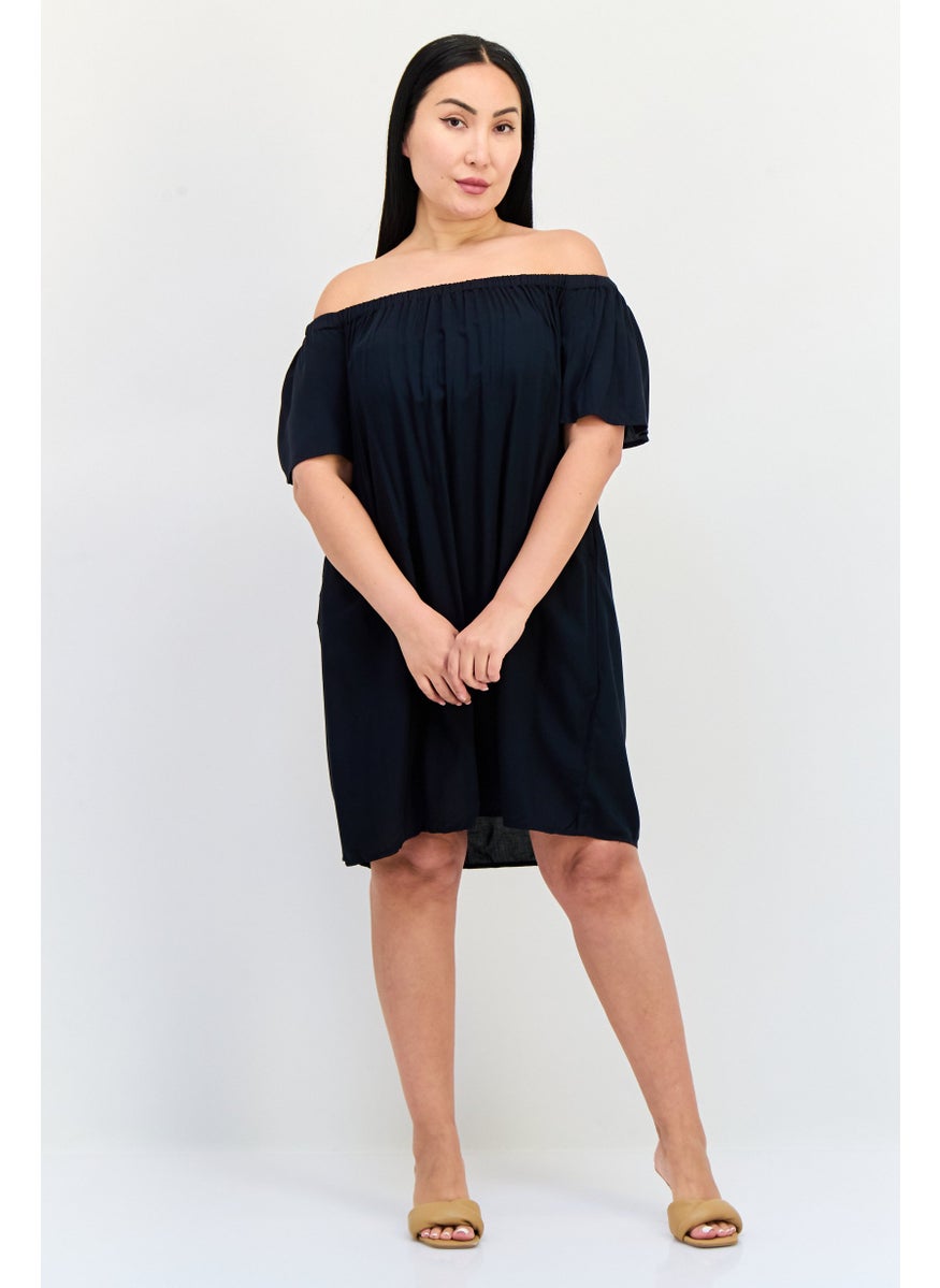 ONLY Women Solid Casual Mini Dress, Black  - Image 4