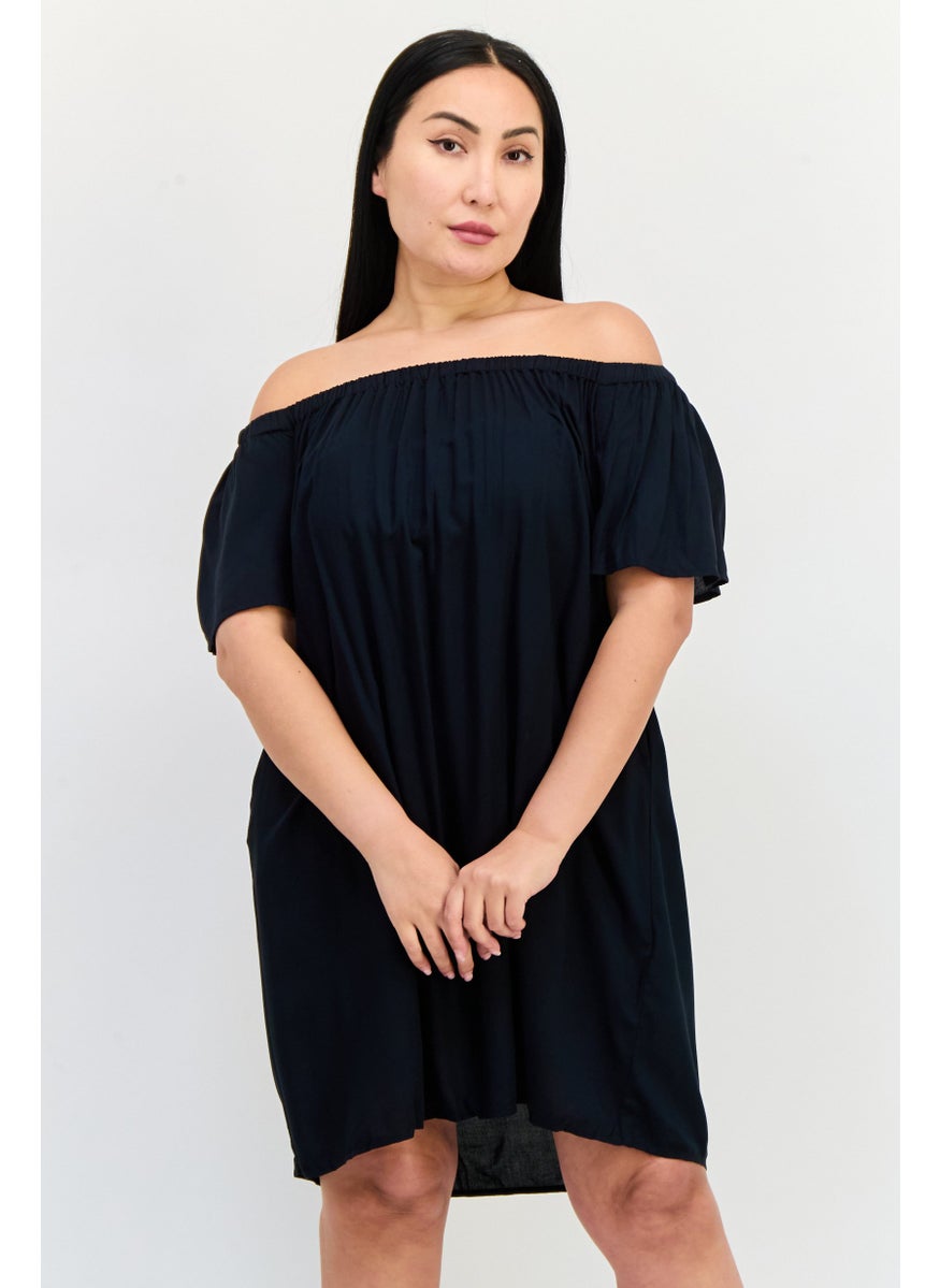 ONLY Women Solid Casual Mini Dress, Black  - Image 1