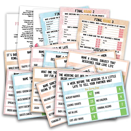 Pazag Bridal Shower Friendly Feud Quiz Tabletop Game, for 10 Players, Adult Age Range, Includes Cards, Unisex, 1.0 Unit Count - Image 5