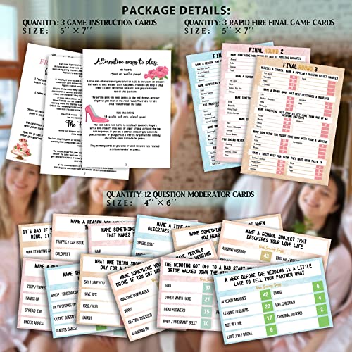 Pazag Bridal Shower Friendly Feud Quiz Tabletop Game, for 10 Players, Adult Age Range, Includes Cards, Unisex, 1.0 Unit Count - Image 2